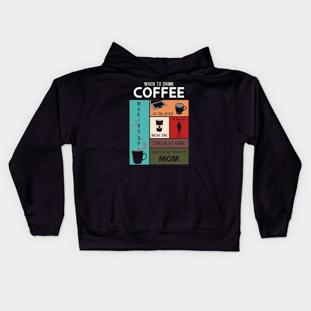 Drink Coffee Everytime im thinking of mom Kids Hoodie by HCreatives